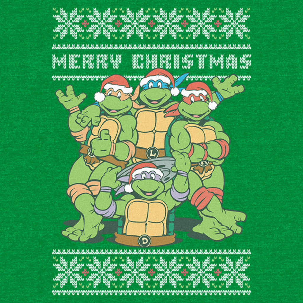 Boy's Teenage Mutant Ninja Turtles Ugly Christmas Sweater T-Shirt - Kelly  Green - Large