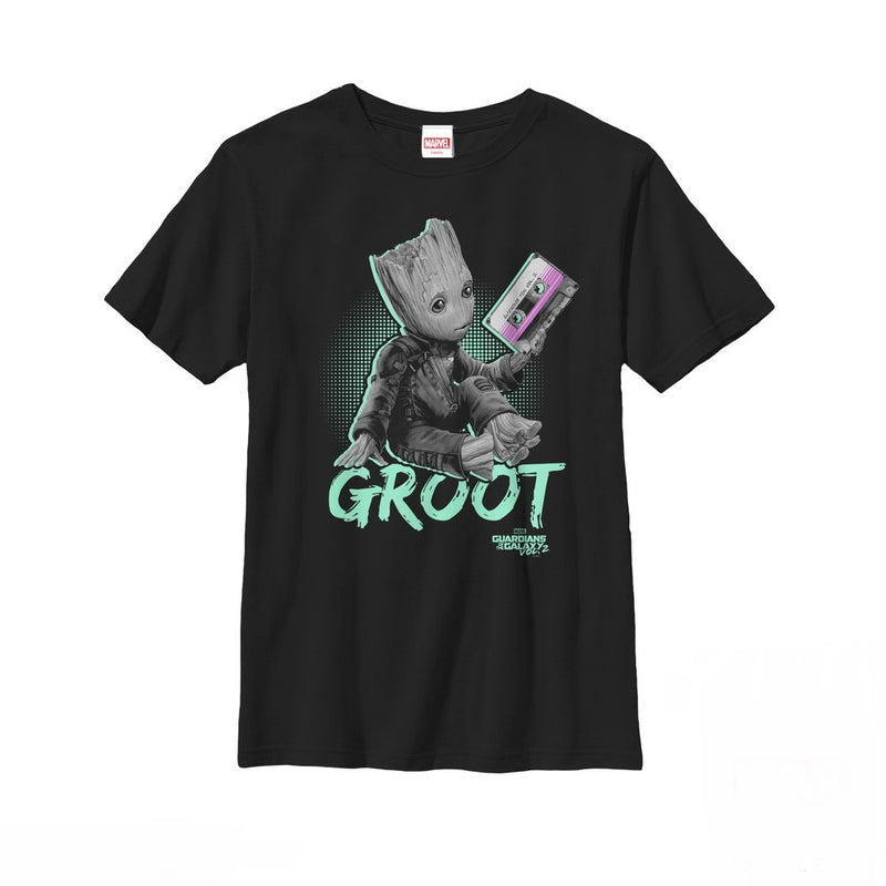 Boy's Marvel Guardians of the Galaxy Vol. 2 Groot Mix Tape T-Shirt