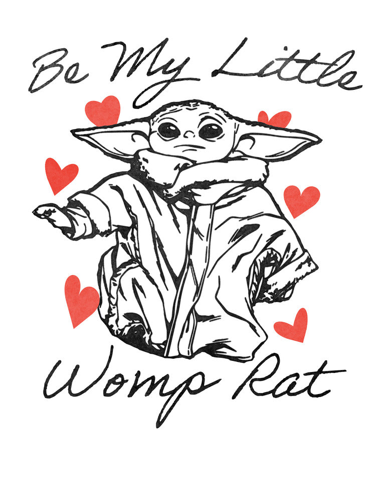 Junior's Star Wars: The Mandalorian Valentine's Day The Child Be My Womp Rat T-Shirt