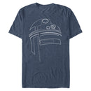 Star Wars Men's R2-D2 Outline  T-Shirt  Navy Heather