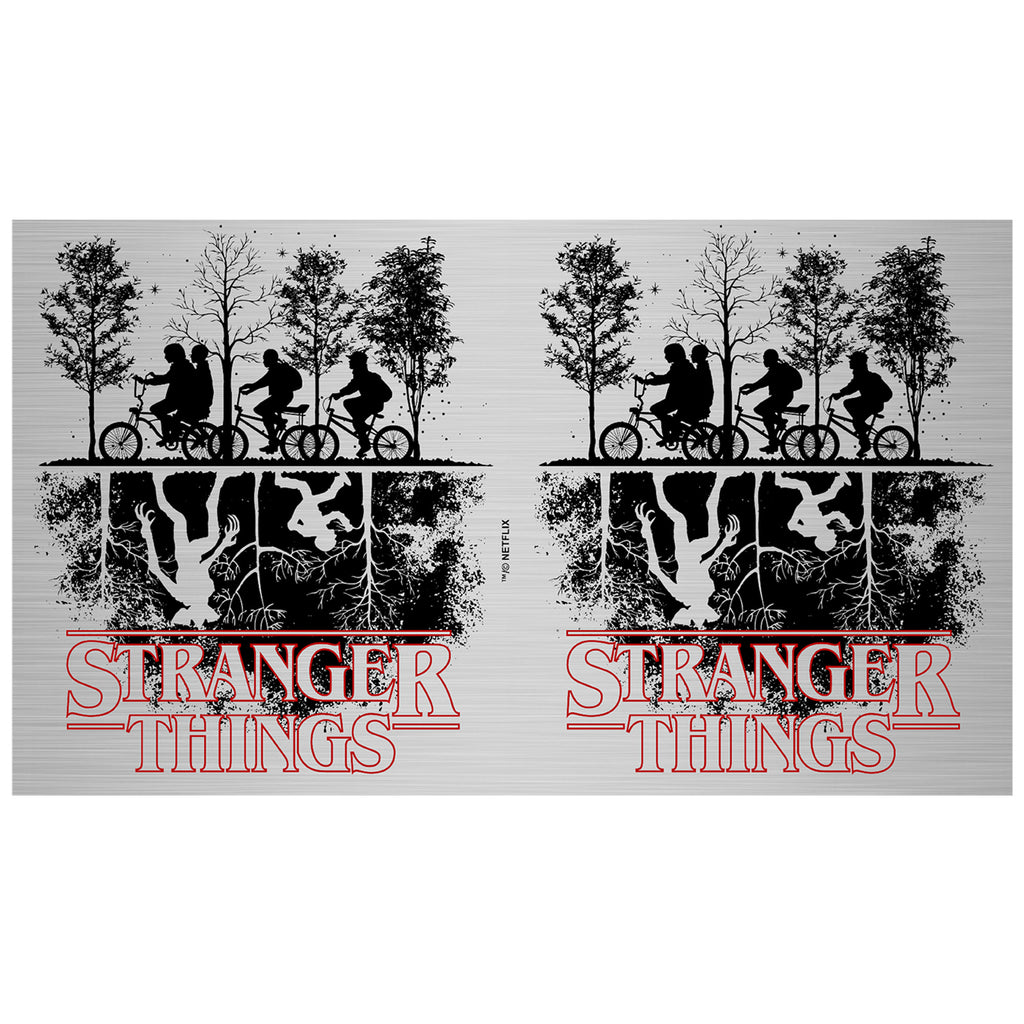 Stranger Things Upside Down Silhouettes Stainless Steel Water Bottle -  White - 17 oz.