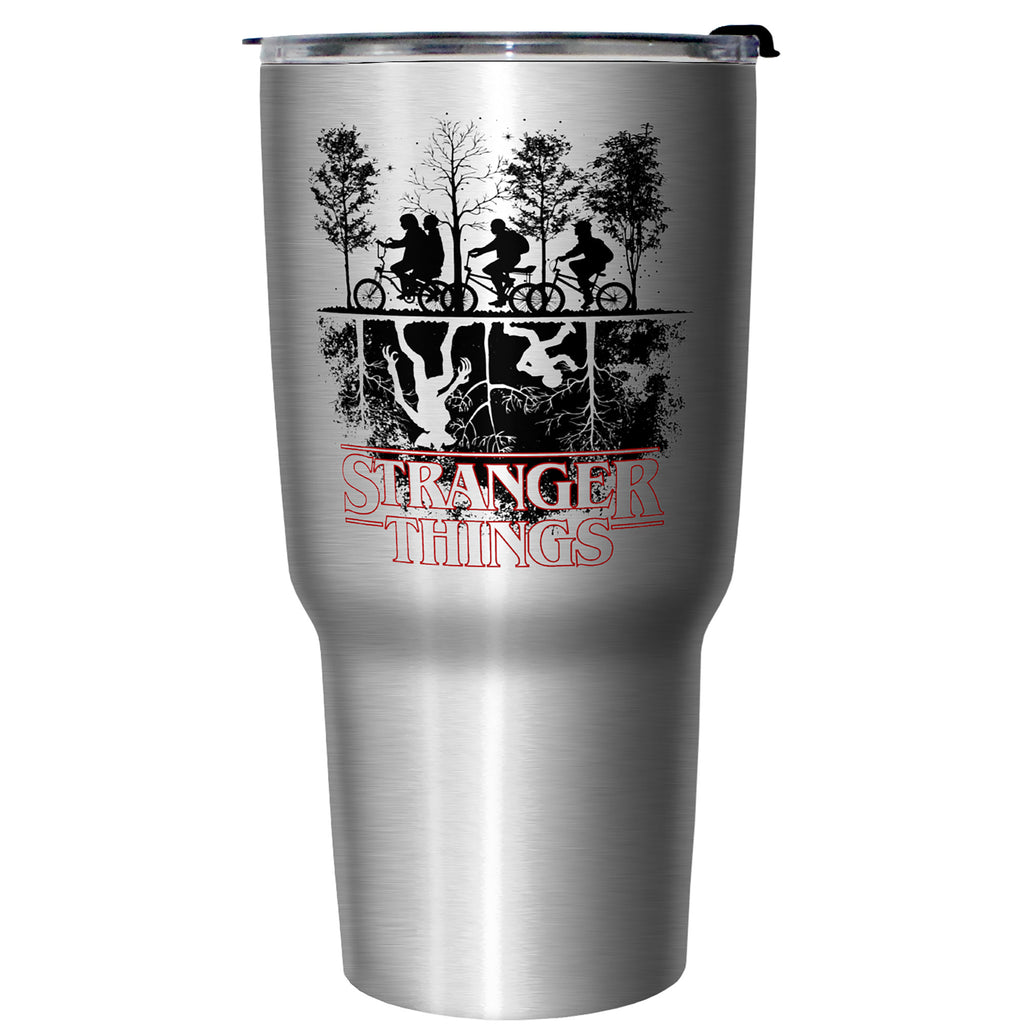 Stranger Things Biking Logo Stainless Steel Tumbler w/Lid