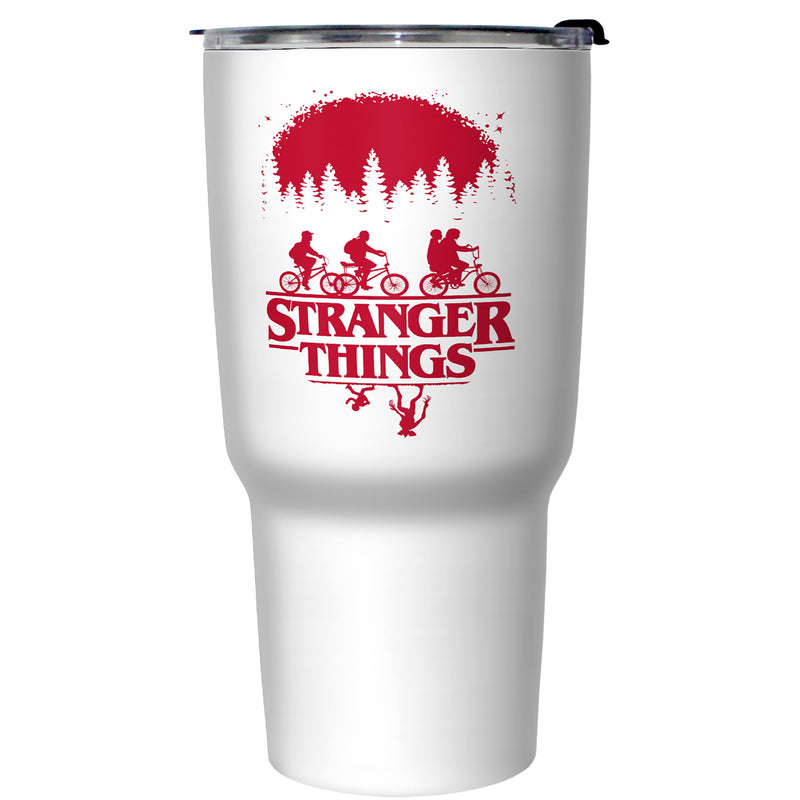 Stranger Things Bike Ride Silhouettes Stainless Steel Tumbler With Lid