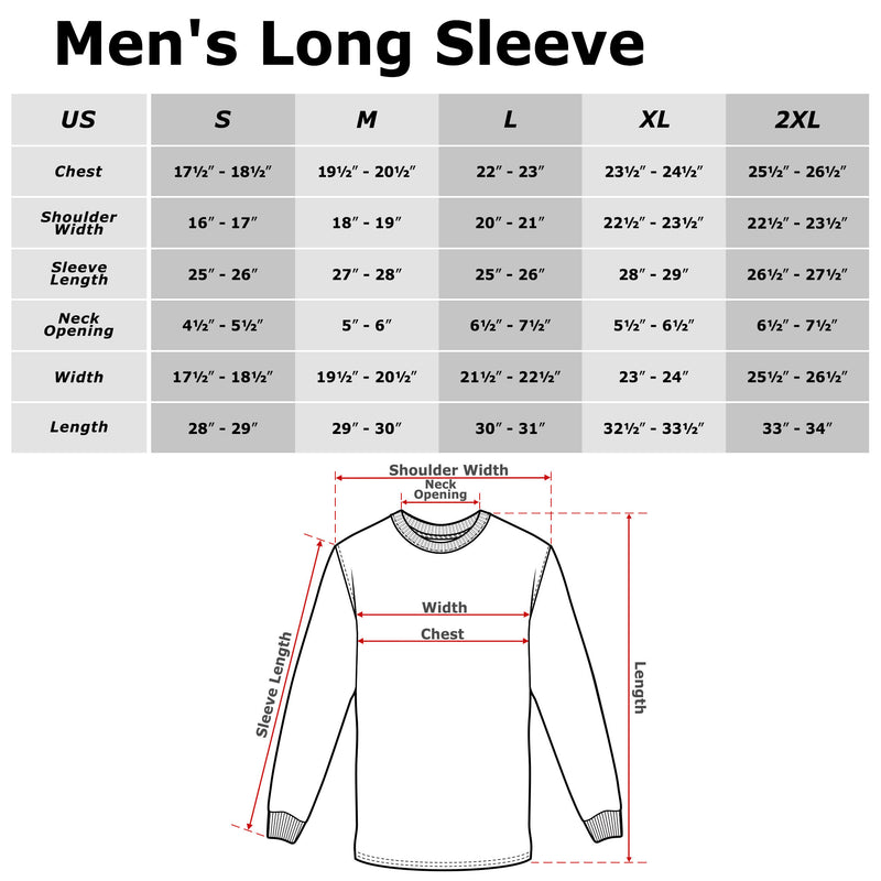 Men's Marvel Punisher Retro Skull Symbol Long Sleeve Shirt