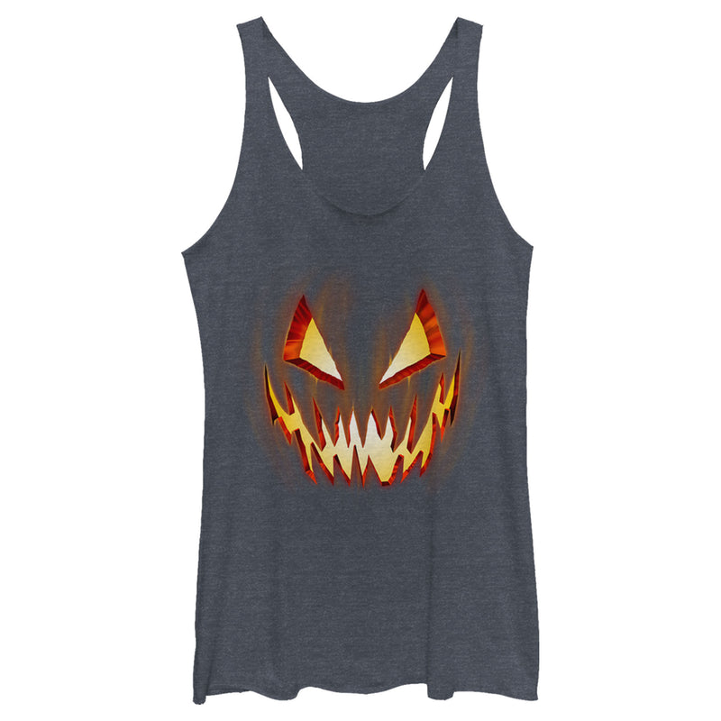 Women's Lost Gods Evil Pumpkin Face Racerback Tank Top