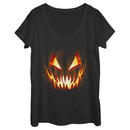 Women's Lost Gods Evil Pumpkin Face Scoop Neck