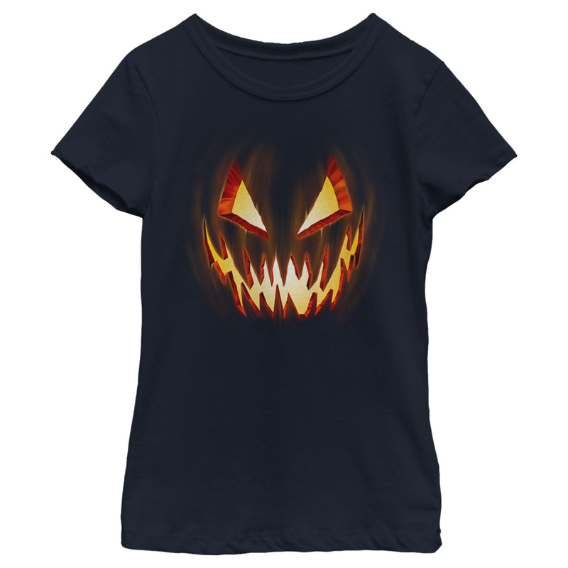 Girl's Lost Gods Evil Pumpkin Face T-Shirt
