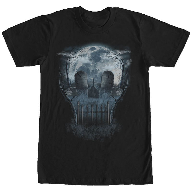 Men's Lost Gods Halloween Skull Graveyard Face T-Shirt