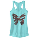 Junior's Lost Gods Fourth of July  American Flag Butterfly Racerback Tank Top