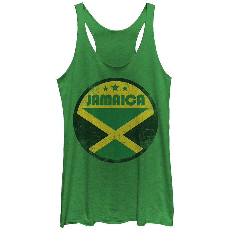 Women's Lost Gods Jamaica Flag Circle Racerback Tank Top