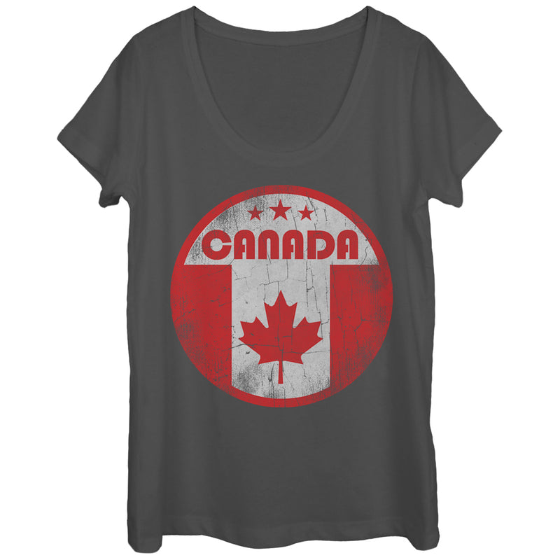 Women's Lost Gods Canada Flag Circle Scoop Neck