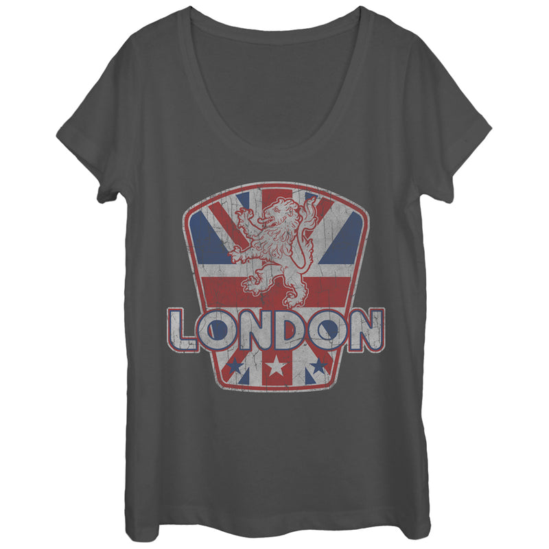 Women's Lost Gods London Union Jack Lion Scoop Neck