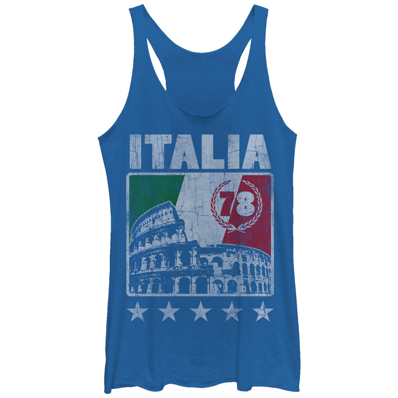 Women's Lost Gods Italy Flag Colosseum Racerback Tank Top