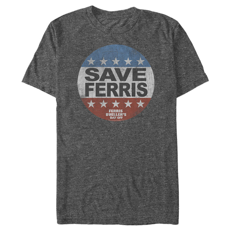 Men's Ferris Bueller's Day Off Save Campaign Button T-Shirt