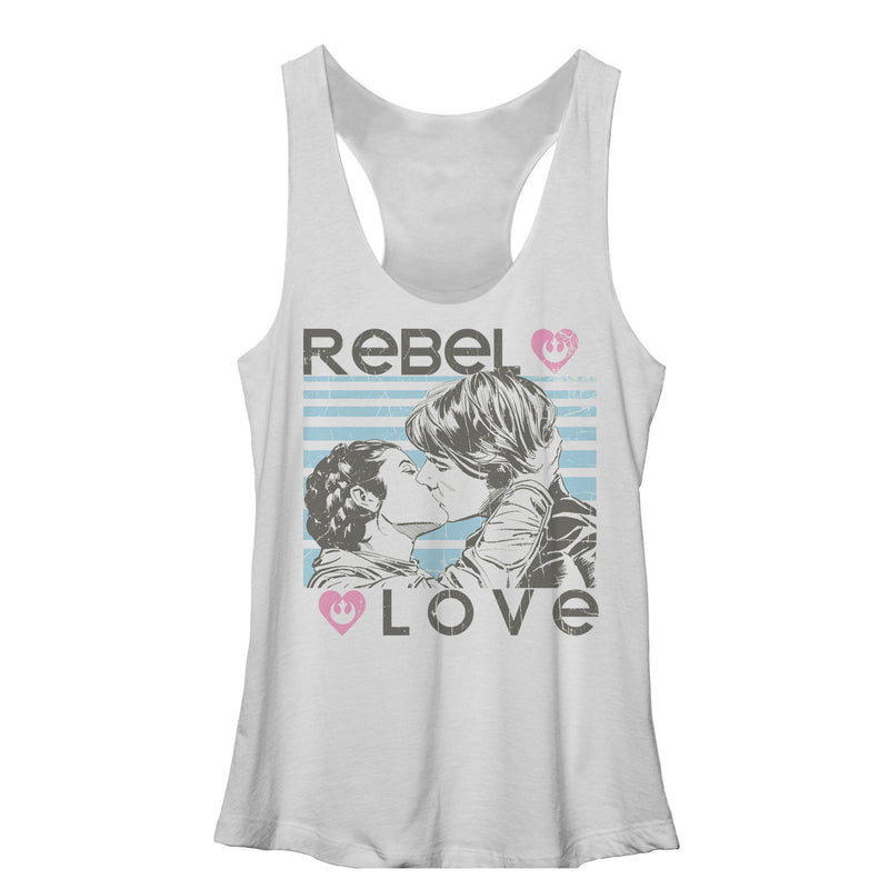 Women's Star Wars Rebel Love Han and Leia Racerback Tank Top