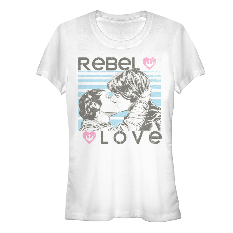 Junior's Star Wars Rebel Love Han and Leia T-Shirt