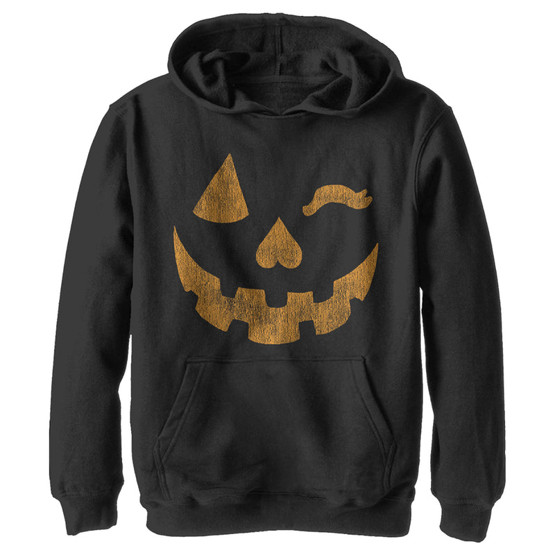 Boy's Lost Gods Halloween Jack-o'-Lantern Wink Pull Over Hoodie