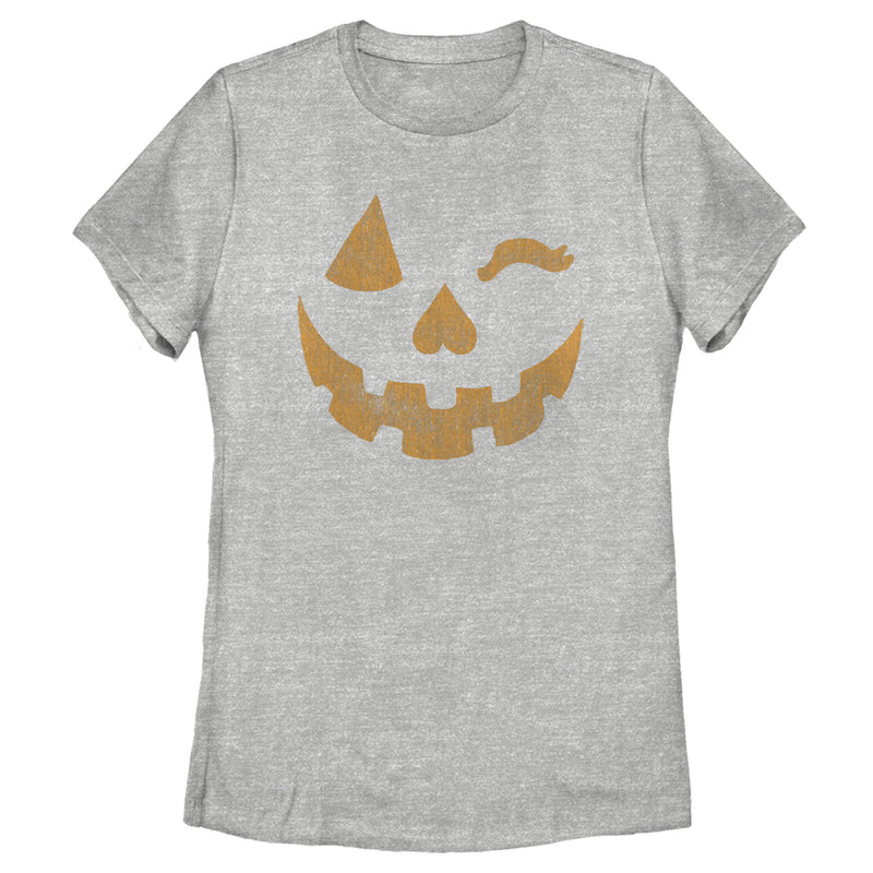 Women's Lost Gods Halloween Jack-o'-Lantern Wink T-Shirt