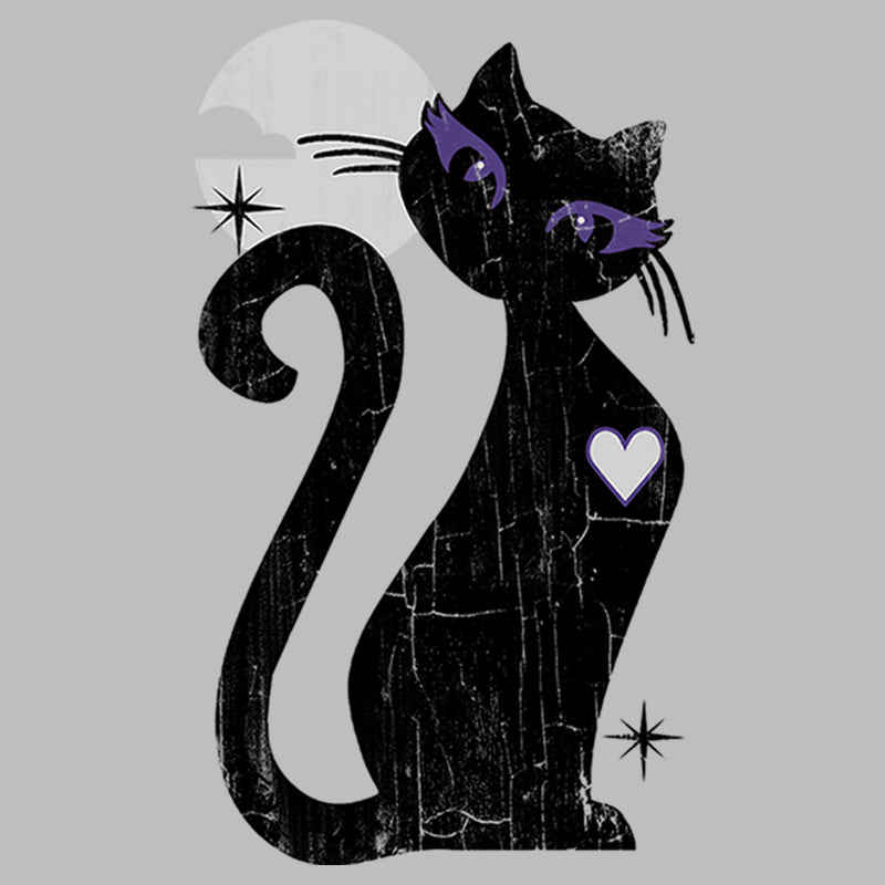 Men's Lost Gods Halloween Full Moon Black Cat Heart Long Sleeve Shirt