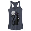 Junior's Lost Gods Halloween Full Moon Black Cat Heart Racerback Tank Top