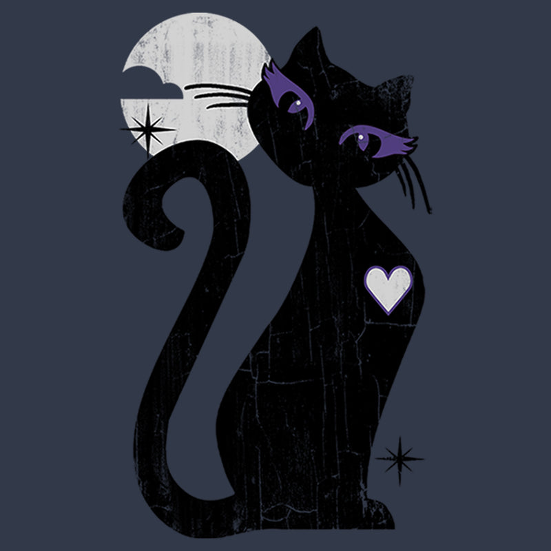 Junior's Lost Gods Halloween Full Moon Black Cat Heart Racerback Tank Top