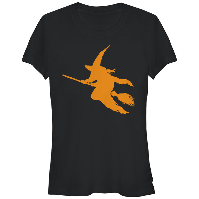 Junior's Lost Gods Halloween Witch on a Broomstick T-Shirt