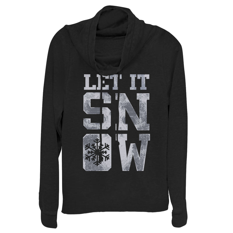 Junior's CHIN UP Let It Snowflake Cowl Neck Sweatshirt