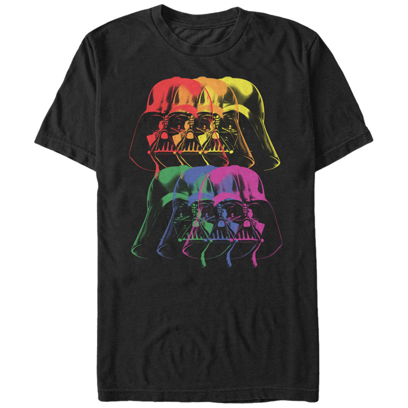 Men's Star Wars Darth Vader Helmet Rainbow T-Shirt