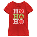 Girl's Lost Gods Christmas Distressed Ho Ho Ho T-Shirt