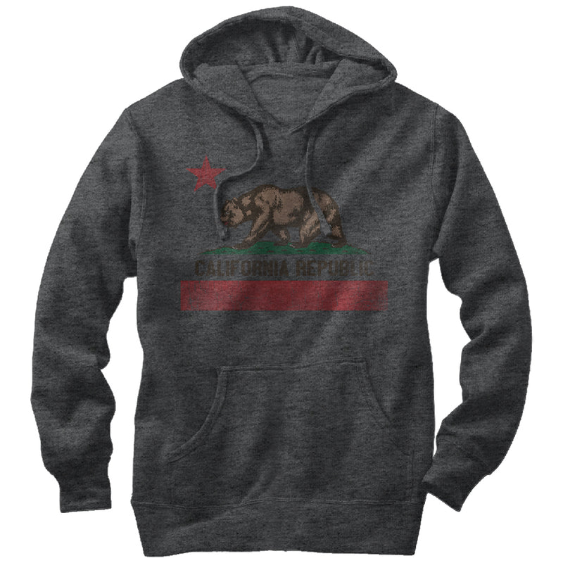 Men's Lost Gods Distressed California Flag Pull Over Hoodie