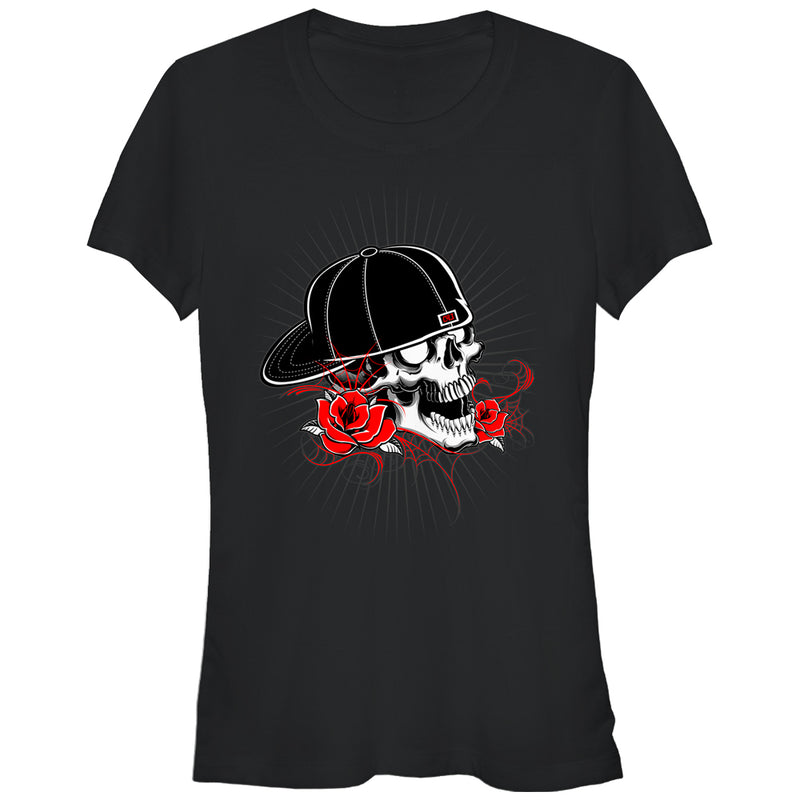 Junior's Aztlan Baseball Hat Skull and Roses T-Shirt