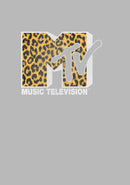 Junior's MTV Cheetah Print Logo T-Shirt