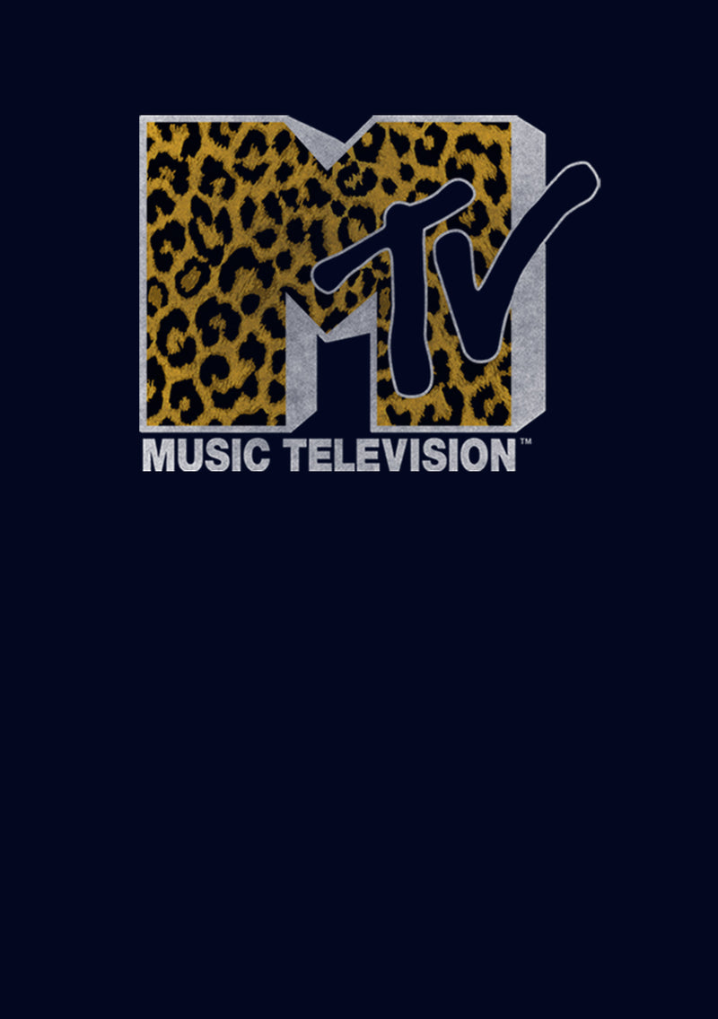 MTV Men's Cheetah Print Logo  T-Shirt