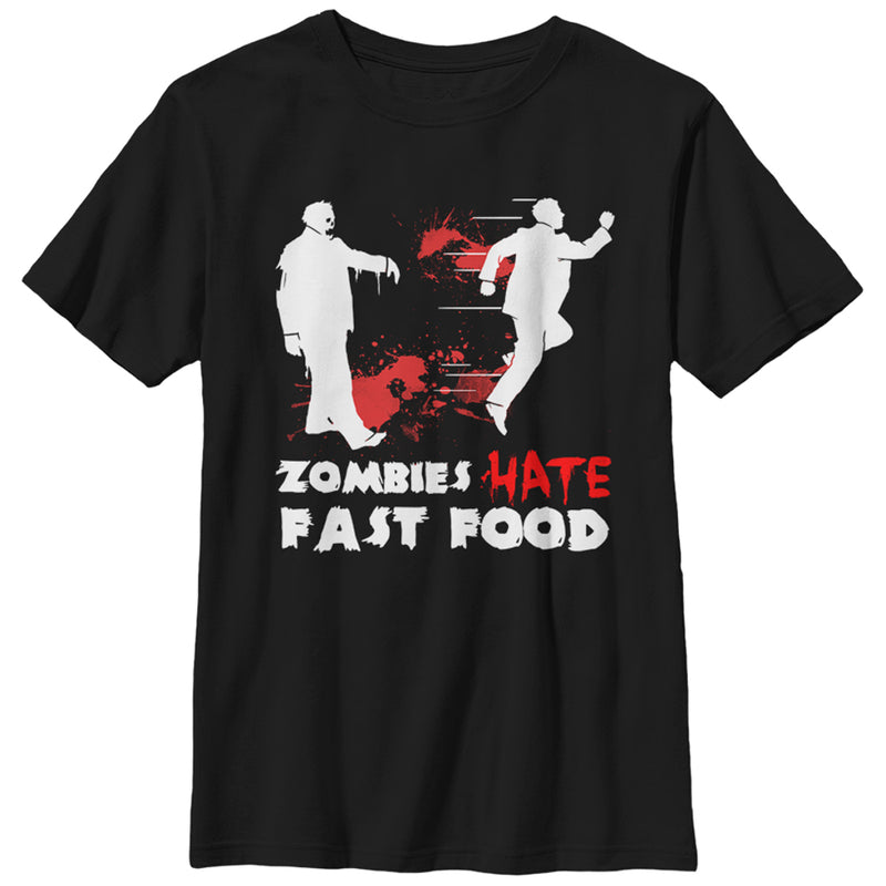 Boy's Lost Gods Halloween Zombies Hate Fast Food T-Shirt