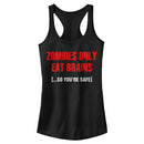 Junior's Lost Gods Halloween Zombies Eat Brains Racerback Tank Top