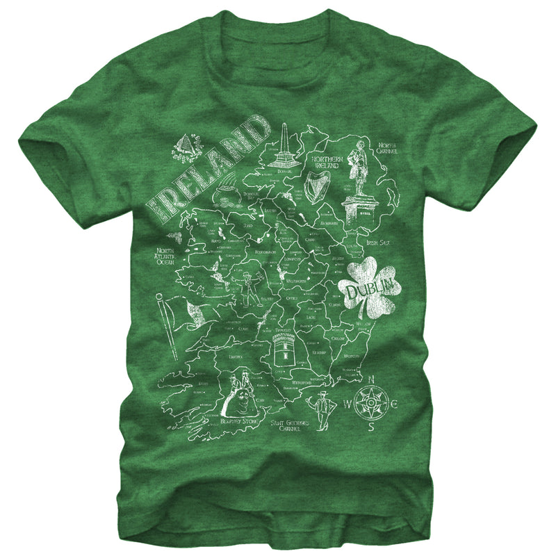Men's Lost Gods Map of Ireland T-Shirt