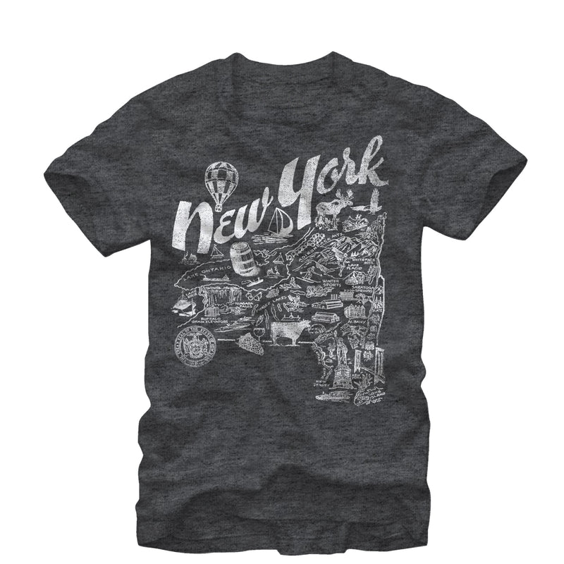 Men's Lost Gods Map of New York T-Shirt