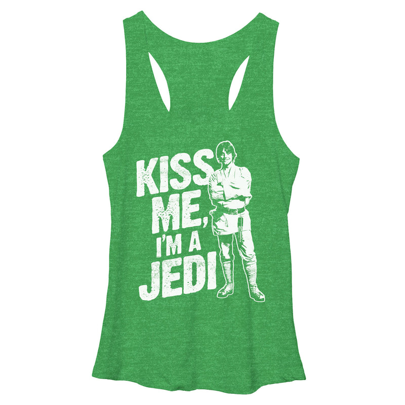 Women's Star Wars St. Patrick's Day Kiss Me I'm a Jedi Racerback Tank Top