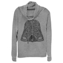 Junior's Star Wars Ornate Vader Helmet Cowl Neck Sweatshirt