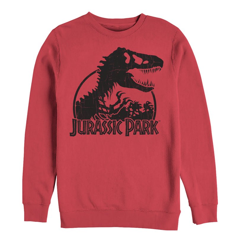 Men's Jurassic Park Dino Skeleton Silhouette Logo Sweatshirt