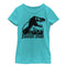 Girl's Jurassic Park Dino Skeleton Silhouette Logo T-Shirt
