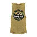 Junior's Jurassic Park Staff Badge Festival Muscle Tee