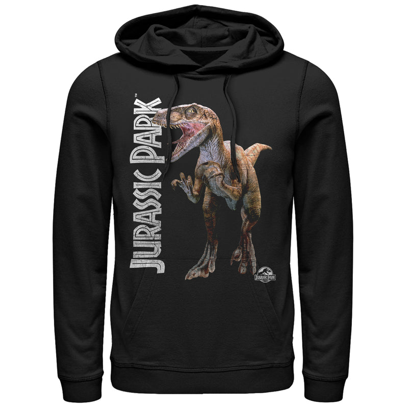 Men's Jurassic Park Velociraptor Logo Pull Over Hoodie