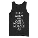Men's Jurassic Park Keep Calm and Don't Move a Muscle Tank Top