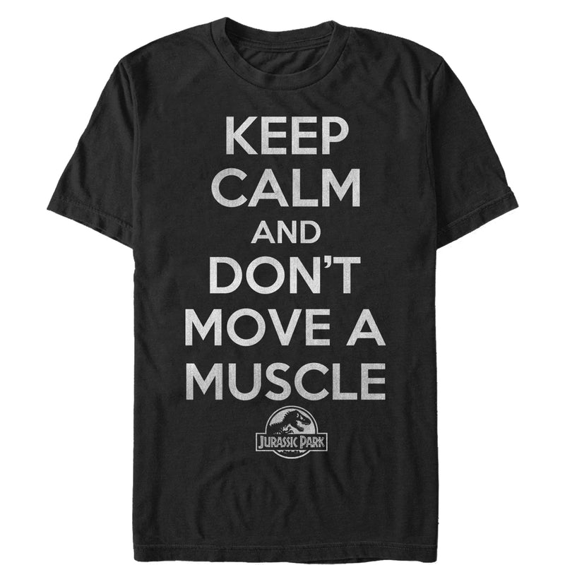 Men's Jurassic Park Keep Calm and Don't Move a Muscle T-Shirt