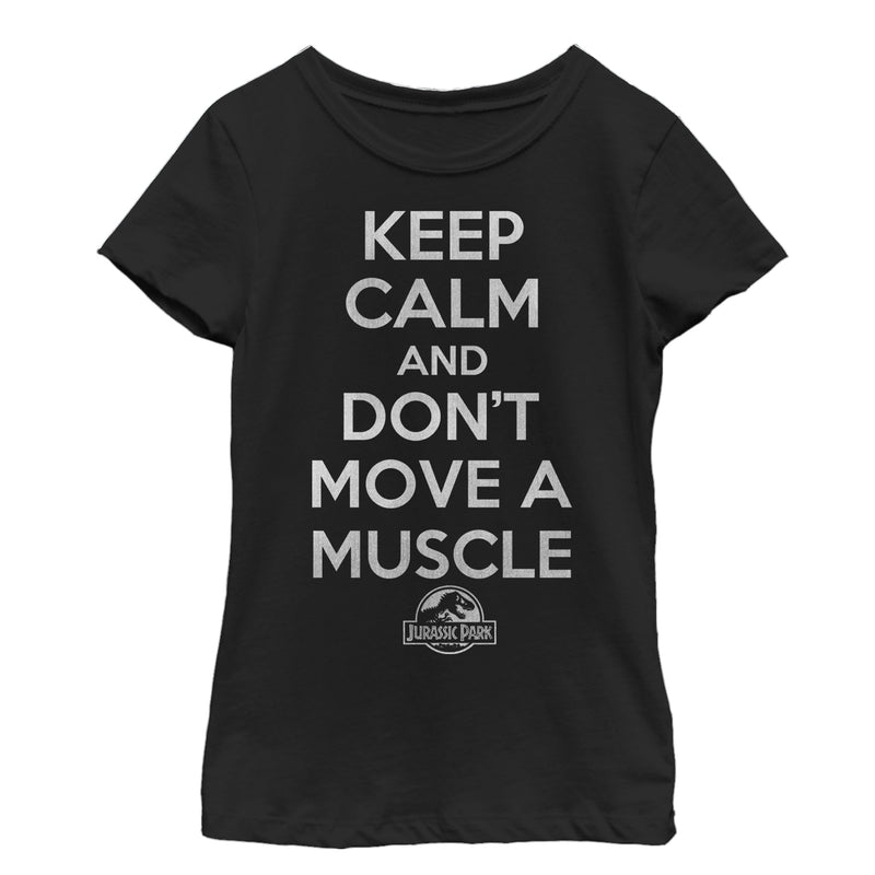 Girl's Jurassic Park Keep Calm and Don't Move a Muscle T-Shirt