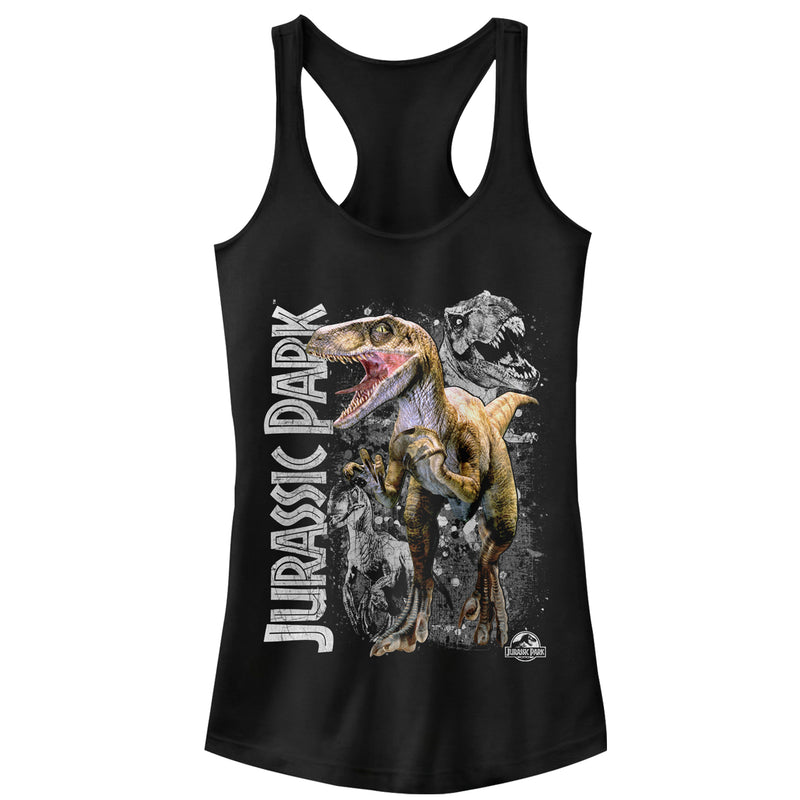 Junior's Jurassic Park Raptor Dino Shadows Racerback Tank Top