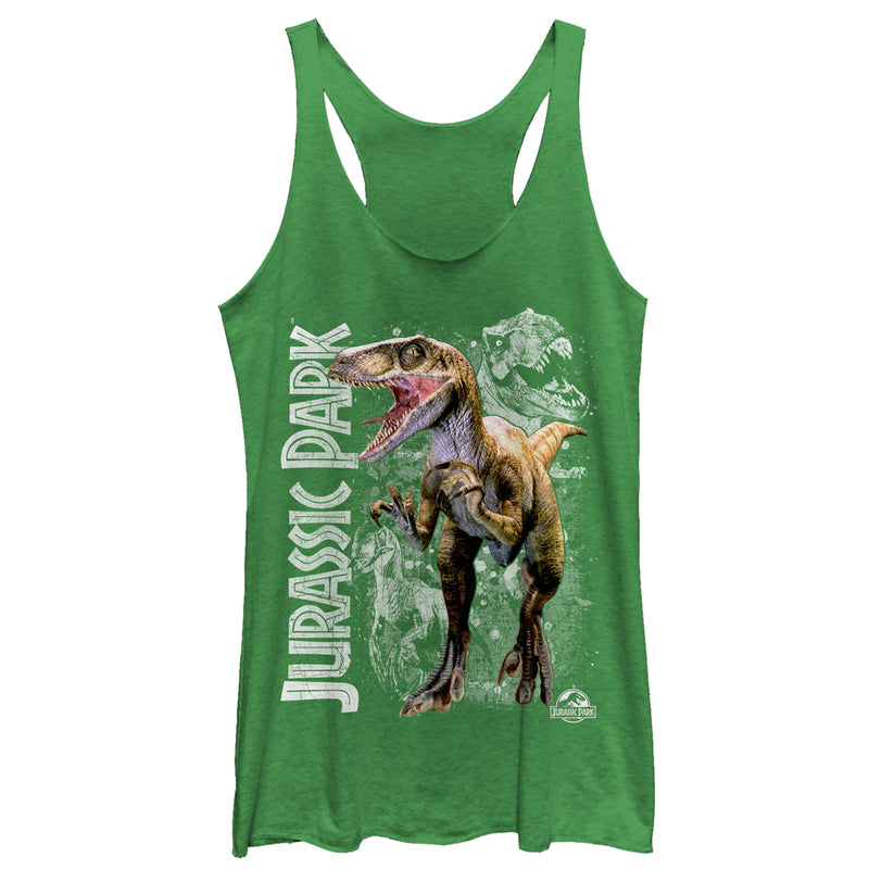 Women's Jurassic Park Raptor Dino Shadows Racerback Tank Top