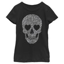 Girl's Lost Gods Lace Print Heart Skull T-Shirt