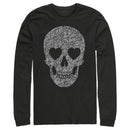 Men's Lost Gods Lace Print Heart Skull Long Sleeve Shirt